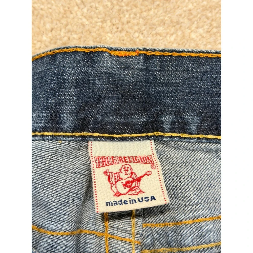 True Religion Bobby Jeans Mens 33 Blue Straight Leg Made in USA Cotton Denim